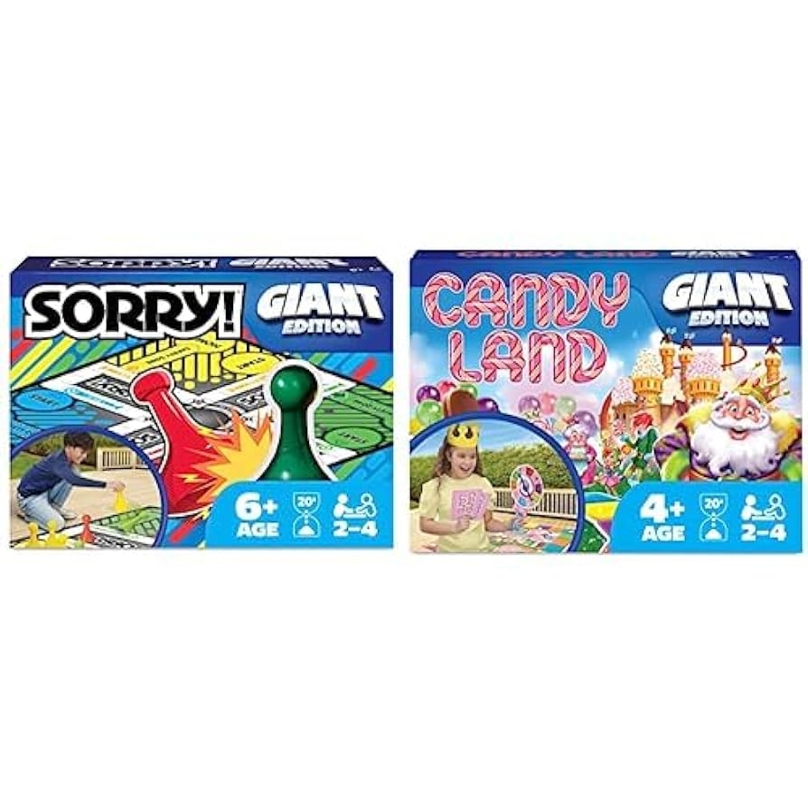 Amazon Giant Edition Classic Family Board Game Indoor Outdoor Activity With Oversized Gameboard Pieces For Kids And Adults Ages 6 Up Giant Sorry Giant Candy Land Toys 