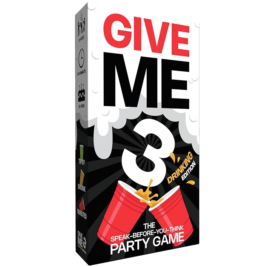 Amazon GIVE ME 3 Card Game Hilarious Adult Drinking Games 2 Players 10 Second Rule Toys Games