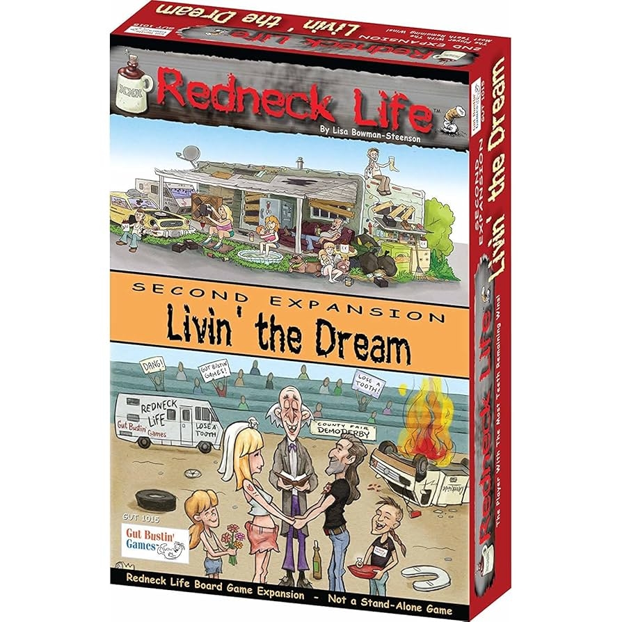 Amazon Gut Bustin Games Livin The Dream Redneck Life Board Game Expansion 2 Board Games