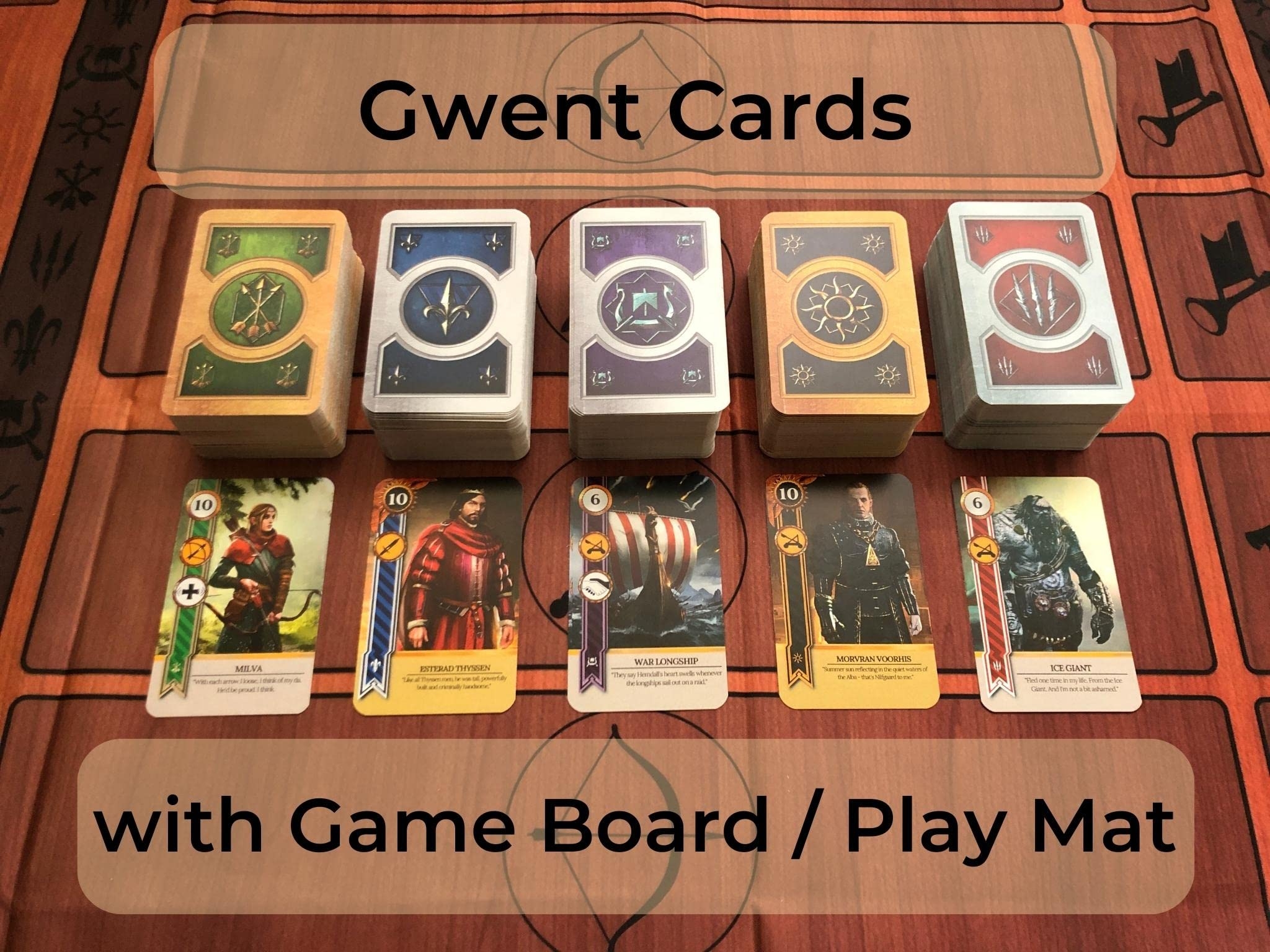 Amazon Gwent All 5 Decks 526 Premium Cards With Playmat All DLC Expansion Cards Included For The Witcher Lovers Toys Games