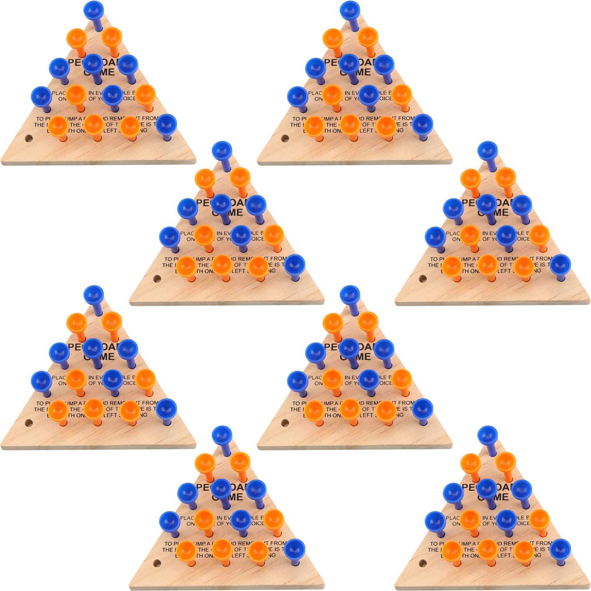 Amazon Haconba 8 Packs Wooden Triangle Peg Games Family Wooden Board Game Learning Puzzles Strategy Toy For Travel Gathering Teens Adult Toys Games