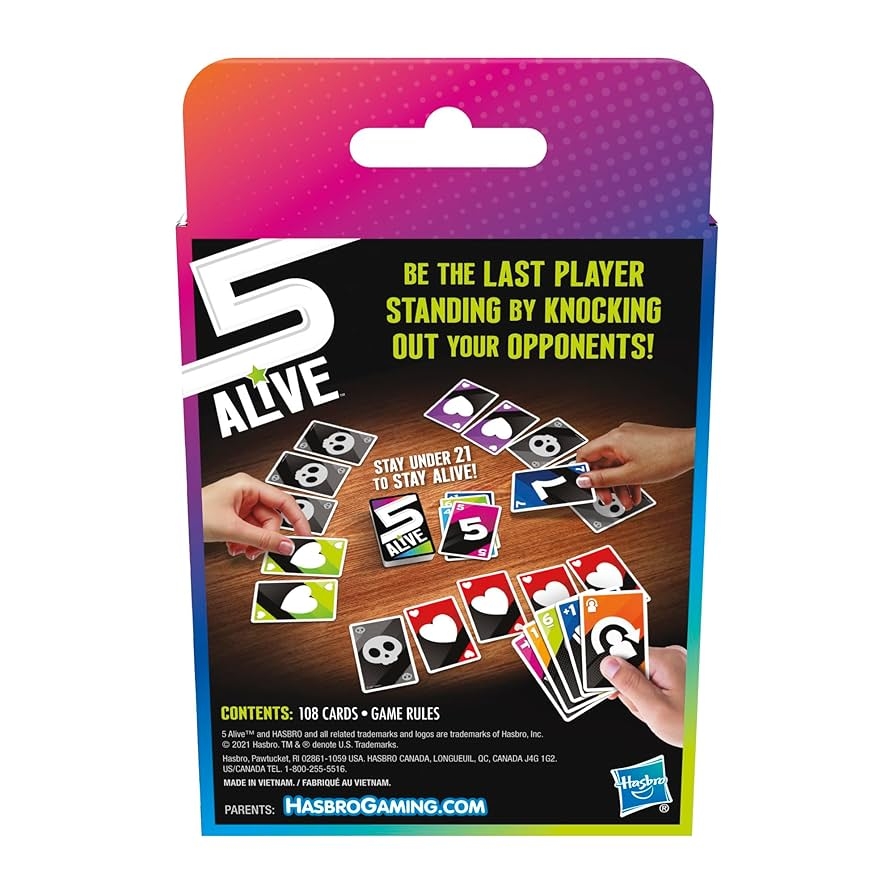 Amazon Hasbro Gaming 5 Alive Card Game Fast Paced Game For Kids And Families Easy To Learn 2 To 6 Players Fun Summer Activities Vacation Travel Essentials Ages 8 Toys Games Amazon Hasbro Gaming 5 Alive Card Game Fast Paced Game For Kids And Families Easy To Learn 2 To 6 Players Fun Summer Activities Vacation Travel Essentials Ages 8 Toys Games