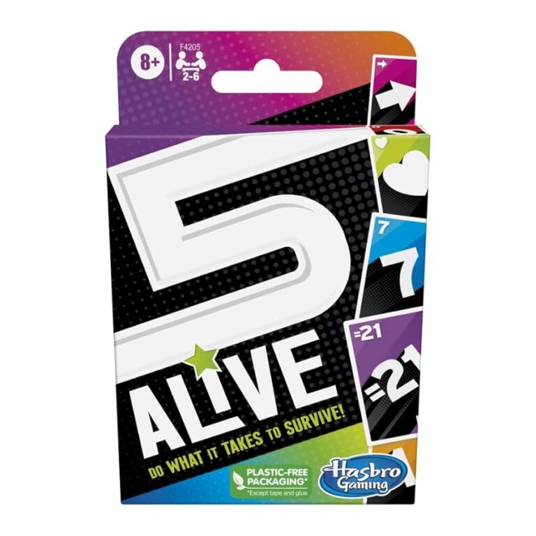Amazon Hasbro Gaming 5 Alive Fast Paced Game Kids And Families Family Quick Card Games 2 To 6 Players Multicolor Toys Games