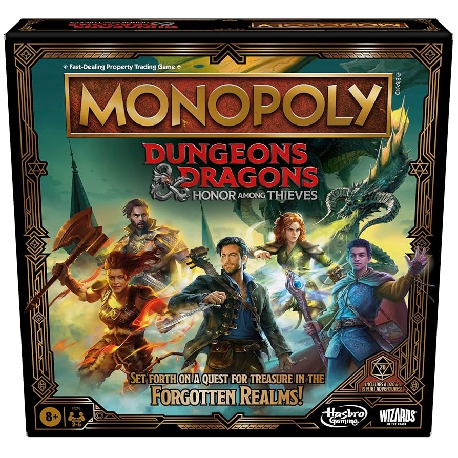 Amazon Hasbro Gaming Monopoly Dungeons Dragons Honor Among Thieves Game Inspired By The D D Movie Monopoly D D Board Game For 2 5 Players Ages 8 And Up Toys Games