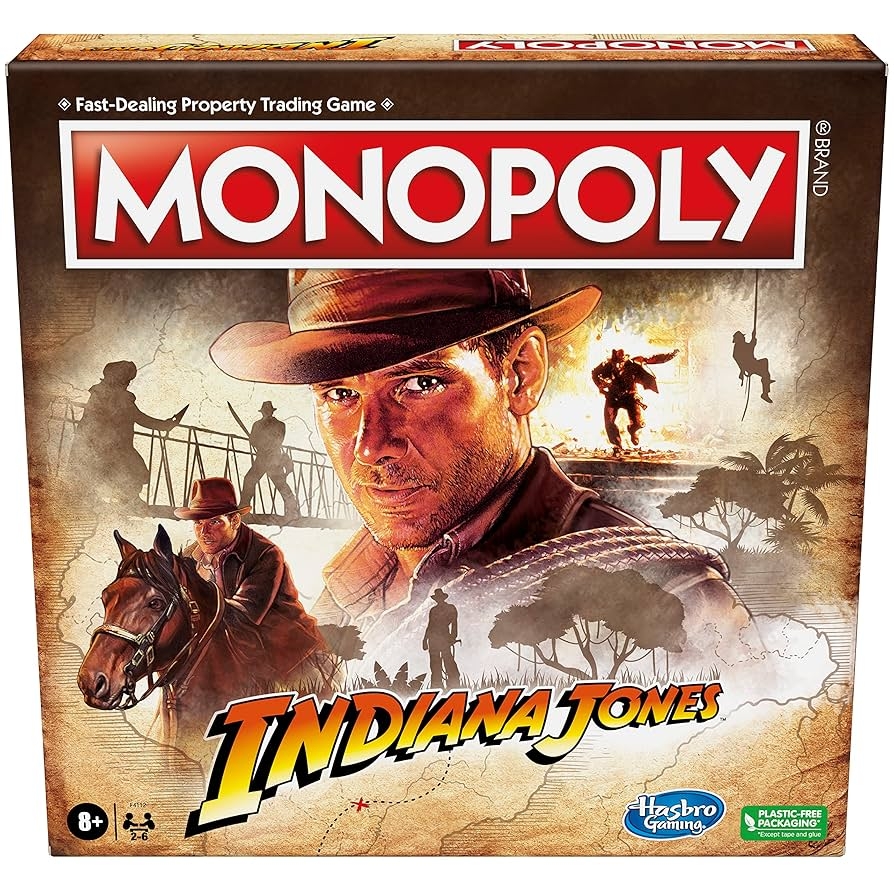 Amazon Hasbro Gaming Monopoly Indiana Jones Game Inspired By The Indiana Jones Movies Board Game For 2 6 Players Ages 8 And Up Toys Games