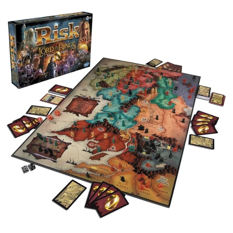 Amazon Hasbro Gaming Risk The Lord Of The Rings Trilogy Edition Strategy Board Game For Ages 10 And Up For 2 4 Players Multicolor One Size Toys Games