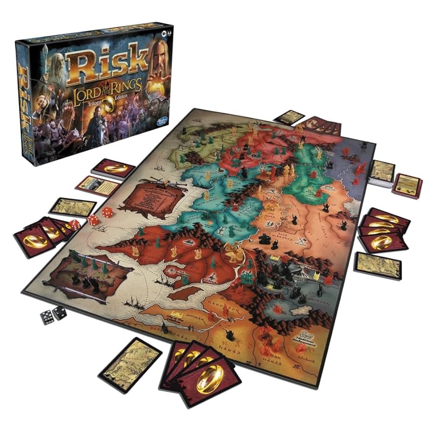 Amazon Hasbro Gaming Risk The Lord Of The Rings Trilogy Edition Strategy Board Game For Ages 10 And Up For 2 4 Players Multicolor One Size Toys Games