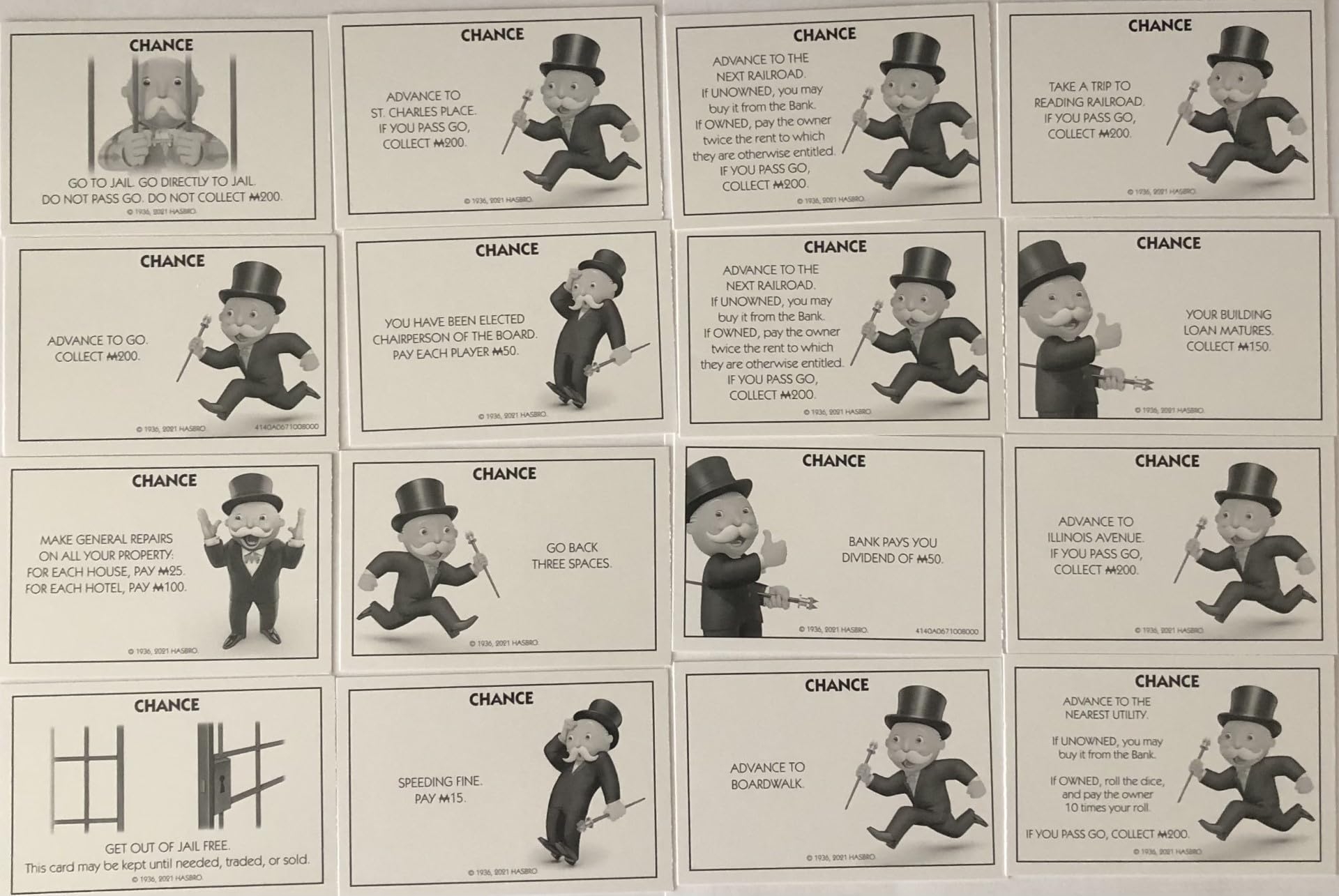 Amazon Hasbro Monopoly Card Pack Deeds Titles Chance Community Chest New Monopoly Currency Symbol Toys Games