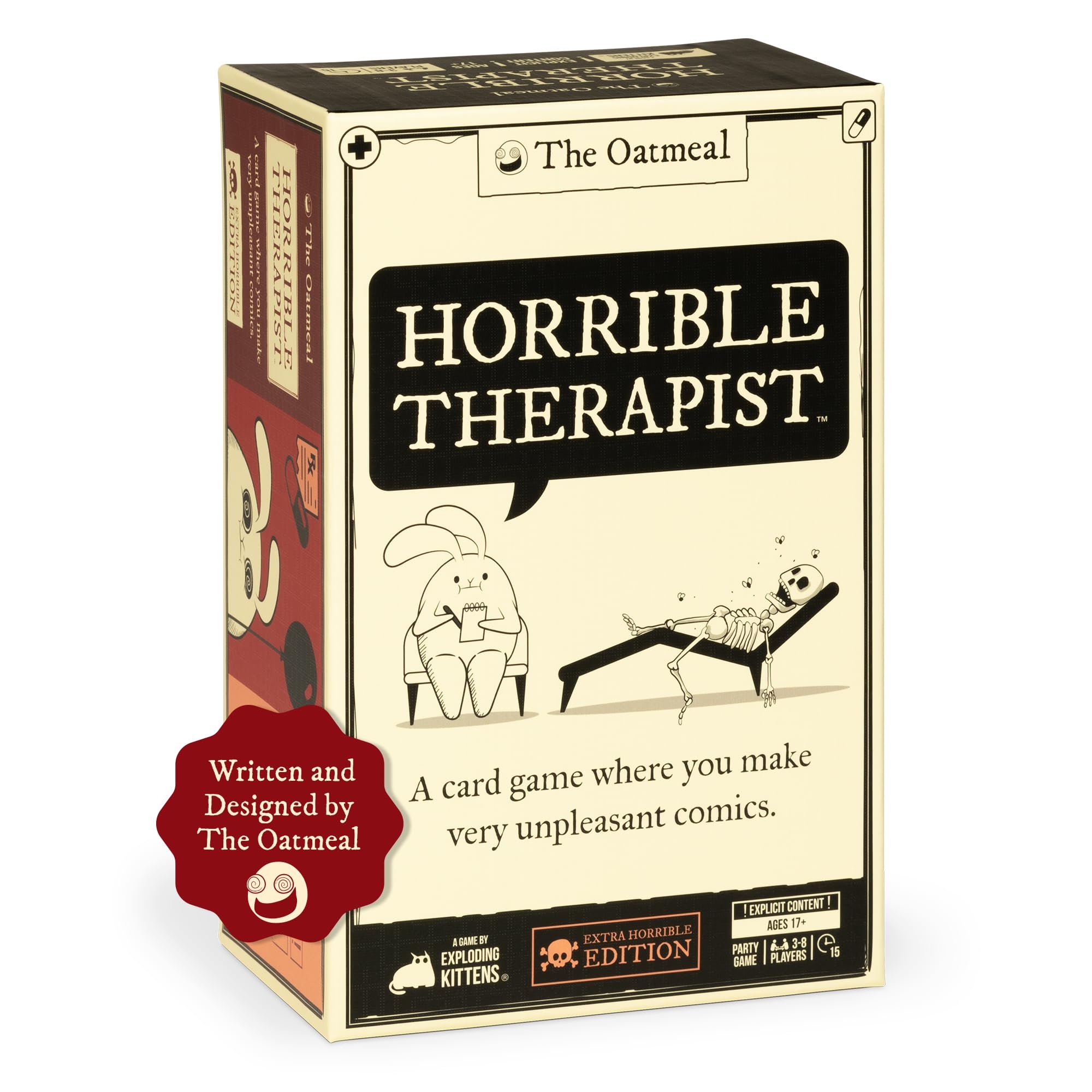 Amazon Horrible Therapist Extra Horrible Edition By Exploding Kittens A Card Game For 3 8 Players Ages 17 Adult Party Game For Family Night The Oatmeal Toys Games