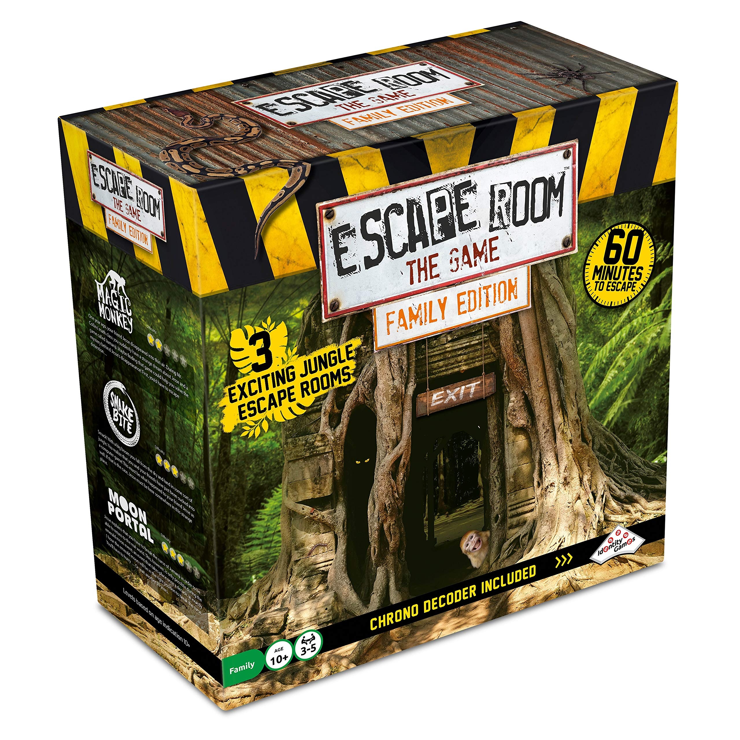Amazon Identity Games www identity Games Escape Room The Game Family Edition With 3 Exciting Jungle Escape Rooms Solve The Mystery Board Game For Family Kids Teens English Version 