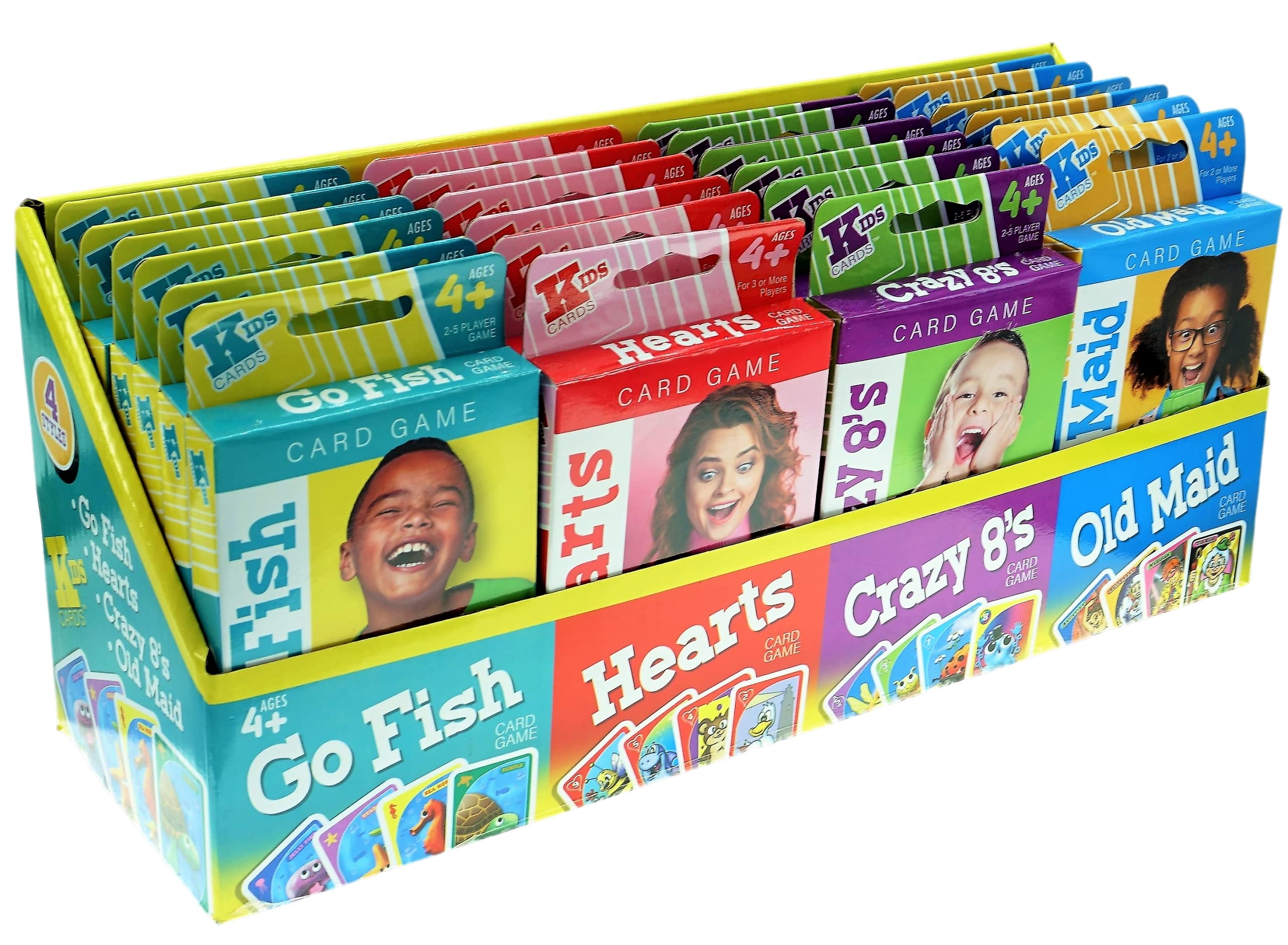 Amazon JA RU Kids Classic Card Games 24 Packs Assorted Includes Hearts Crazy 8 s Old Maid Card Game Go Fish Card Game For Kids 4 8 Years Old And Up Family Board Games 