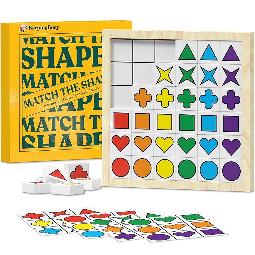 Amazon Keeping Busy Match The Shapes Brain Games For Seniors With Dementia Activities For Seniors Alzheimers Activities For Dementia Patients Elderly Games For Older Adults Alzheimers Products For Elderly Health