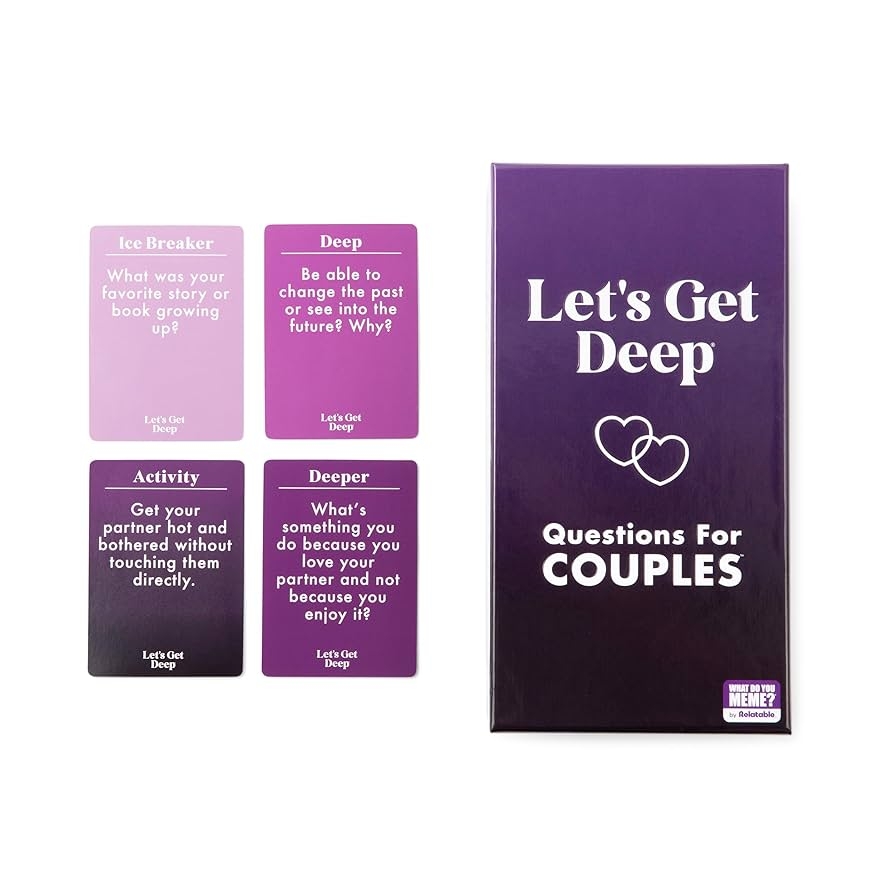 Amazon Let s Get Deep By Relatable A Question Card Game For Couples Great For Date Night Ideas Couples Gifts Wedding Gifts And Long Distance Relationship Gifts Includes 300 Cards To Build Up
