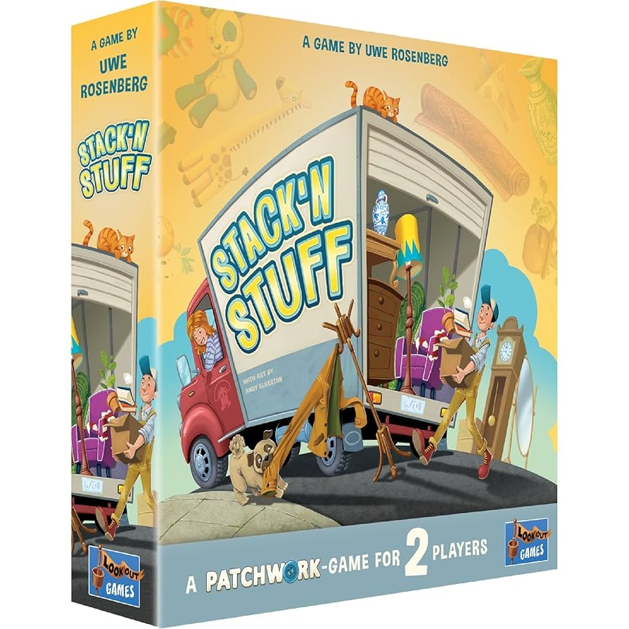 Amazon Lookout Stack n Stuff Board Game A Patchwork Game For Two Players Quick And Strategic Moving Game Puzzle Game Fun Family Game For Kids Adults Ages 6 2 Players 20 30