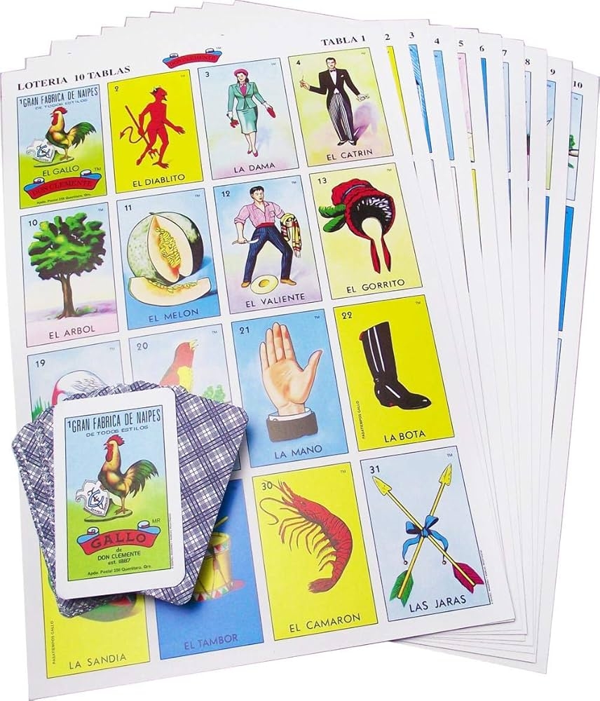 Amazon Loteria Authentic Mexican Game Bingo Game With Colorful Illustrated Cards Don Clemente Brand 10 Tablas Jumbo 10 Boards Jumbo Toys Games