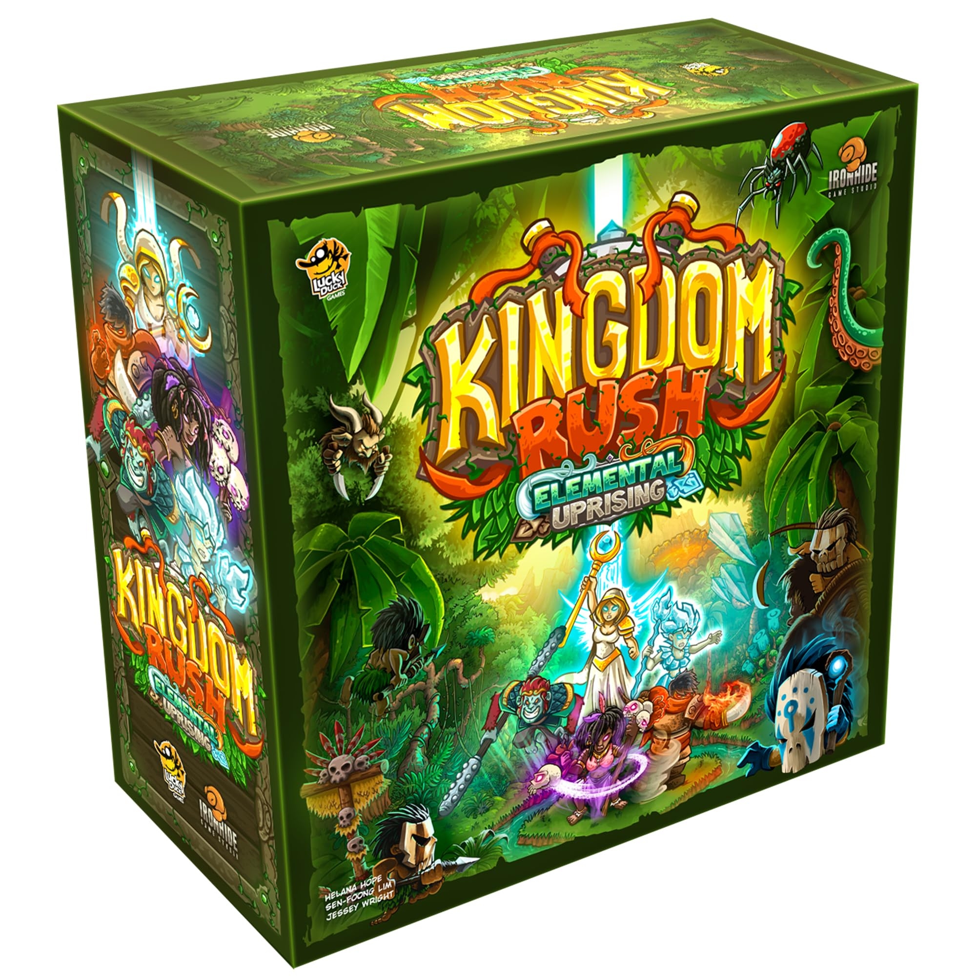 Amazon Lucky Duck Games Kingdom Rush Elemental Uprising Board Game Cooperative Tower Defense Strategy Game For Kids Adults Ages 14 1 4 Players 45 90 Min Playtime Made By Lucky Duck Games 