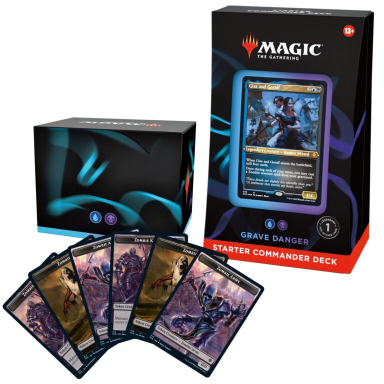 Amazon Magic The Gathering Starter Commander Deck Grave Danger Blue Black Ready to Play Deck For Beginners And Fans Ages 13 Collectible Card Games Toys Games