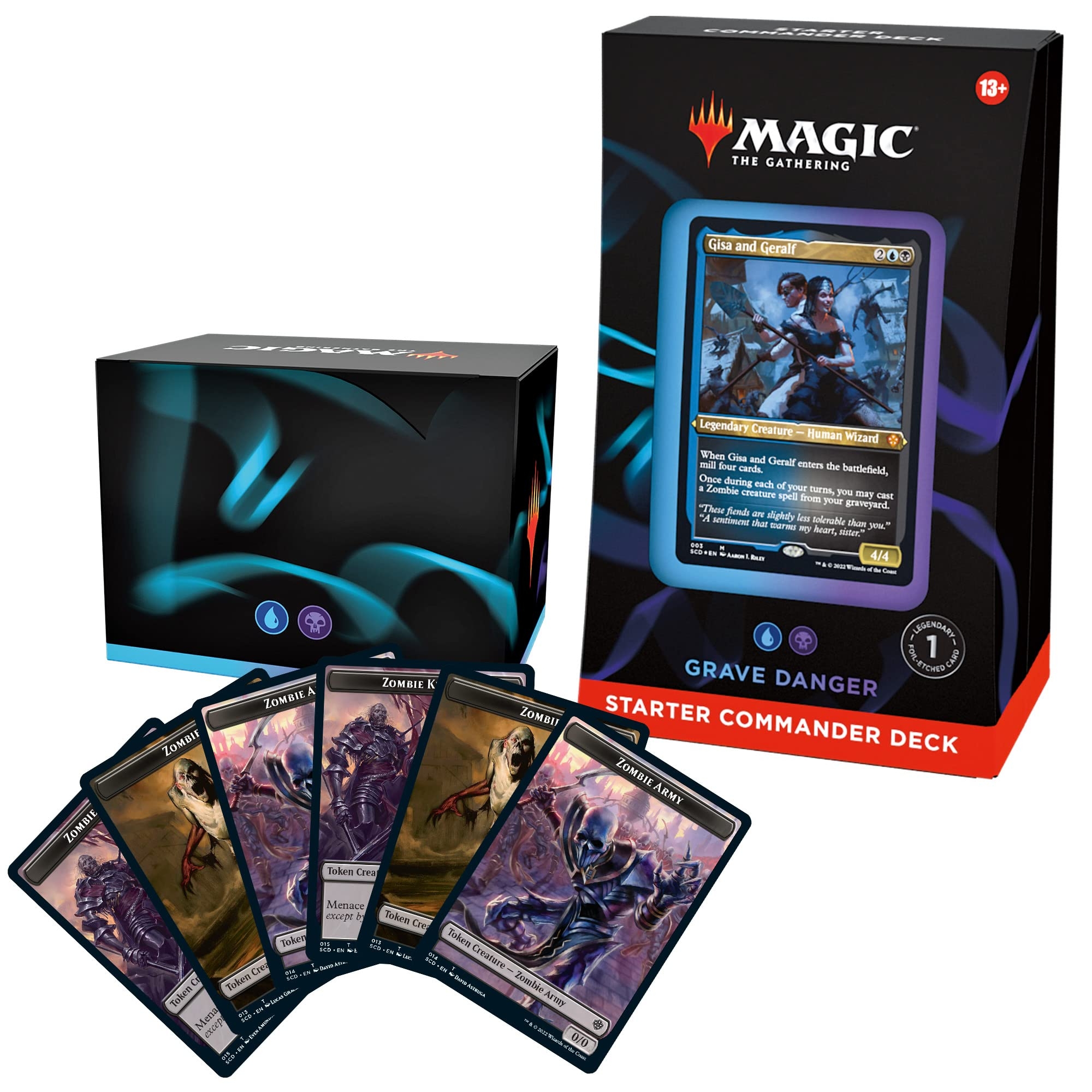 Amazon Magic The Gathering Starter Commander Deck Grave Danger Blue Black Ready to Play Deck For Beginners And Fans Ages 13 Collectible Card Games Toys Games