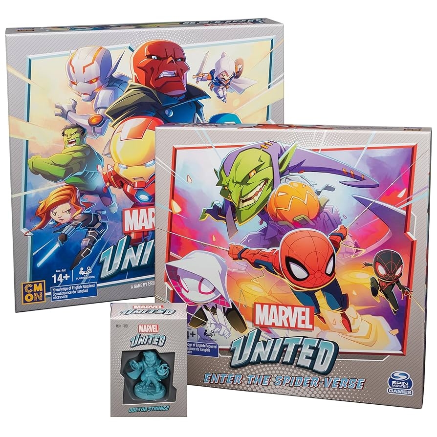 Amazon Marvel United Superhero Card Strategy Board Game Comic Bundle With Spiderman And Dr Strange Expansion For Adults Kids Ages 14 Amazon Exclusive 