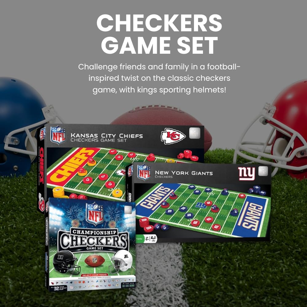 Amazon MasterPieces NFL Checkers Board Game Officially Licensed For Families Kids Sports Outdoors