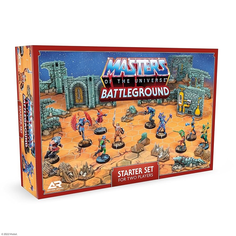 Amazon Masters Of The Universe Battleground Starter Set 2 Player Tabletop RPG Board Game Includes 10 Miniatures Of Real Motu Characters Like He Man And Skeletor Ages 14 Years 