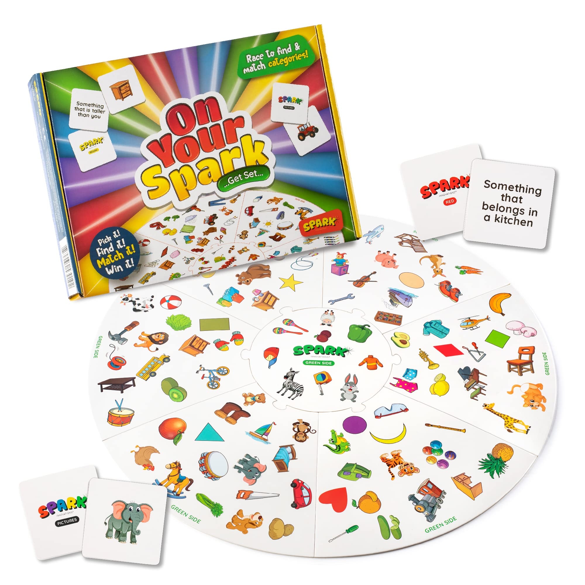 Amazon Matching Game Preschool Board Games For Kids 2 in 1 Picture Cards Match And Category Games Speech Therapy Materials Educational Games For Kids 3 And Up Toys Games