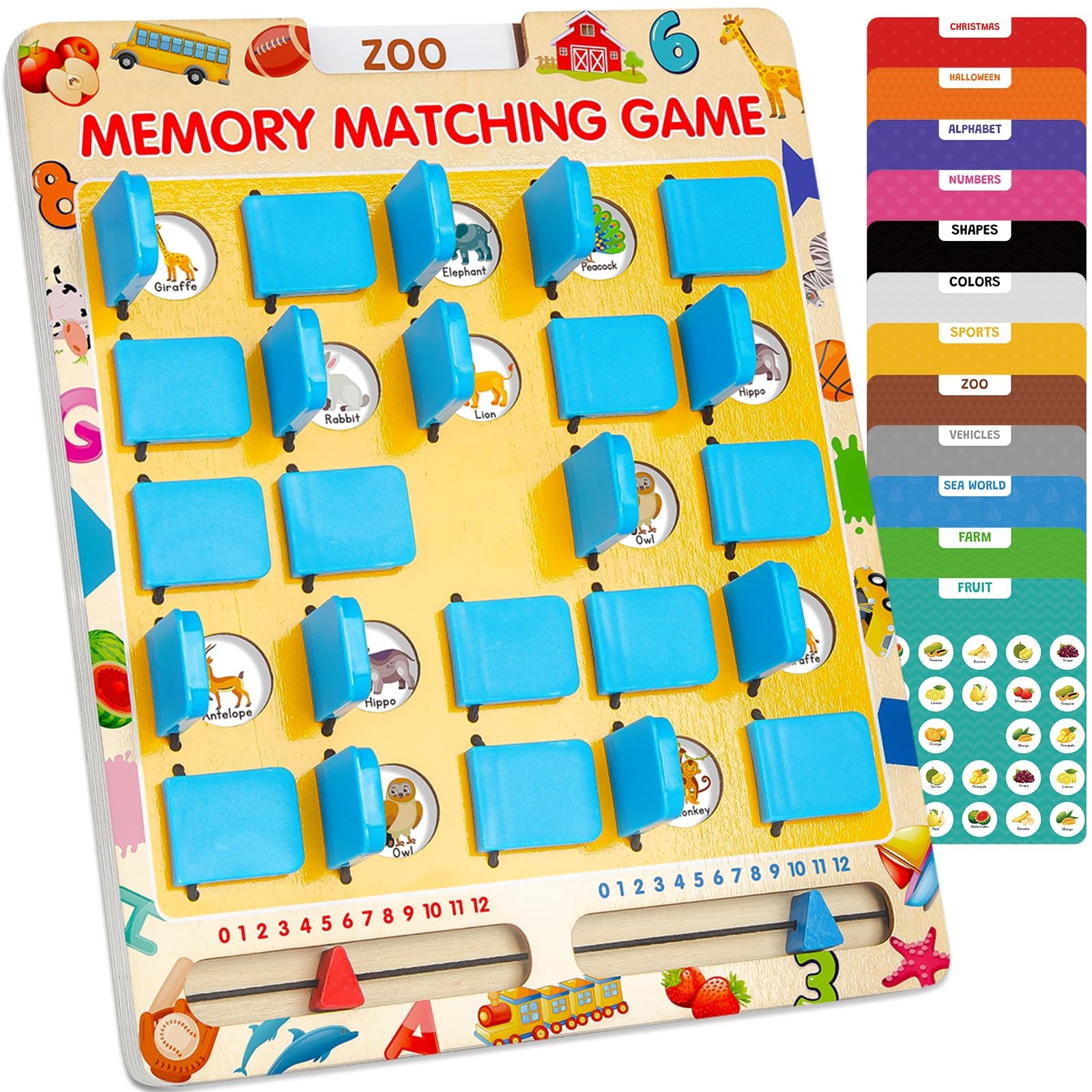 Amazon Matching Memory Game For Kids Age 3 4 5 6 7 8 Year Old Travel Toy For Boys Girls Wooden Board Game Road Trip Essentials For Toddler Airplane Car Camping Activity 