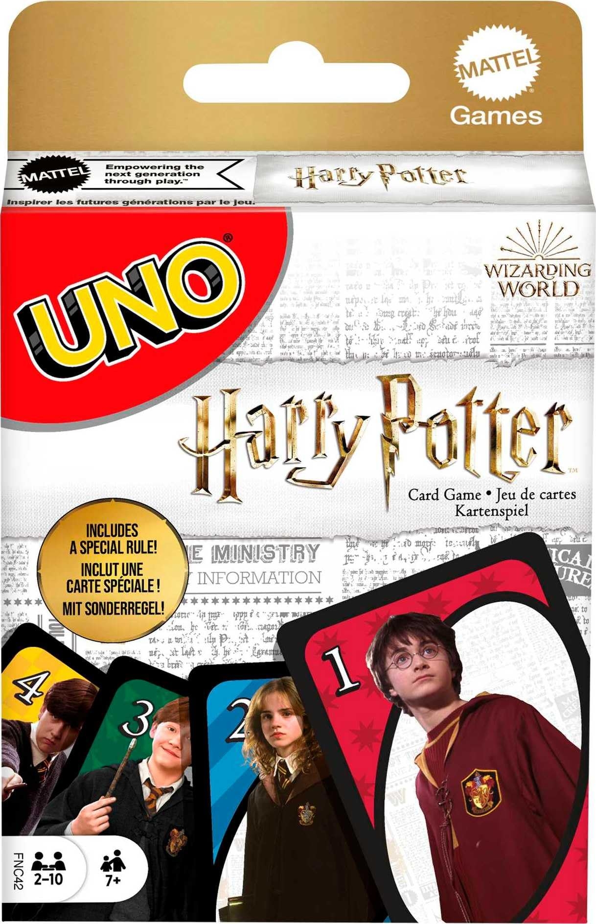 Amazon Mattel Games UNO Harry Potter Card Game For Kids Adults Parties Collectible Deck Based On Popular Series For 2 To 10 Players Toys Games