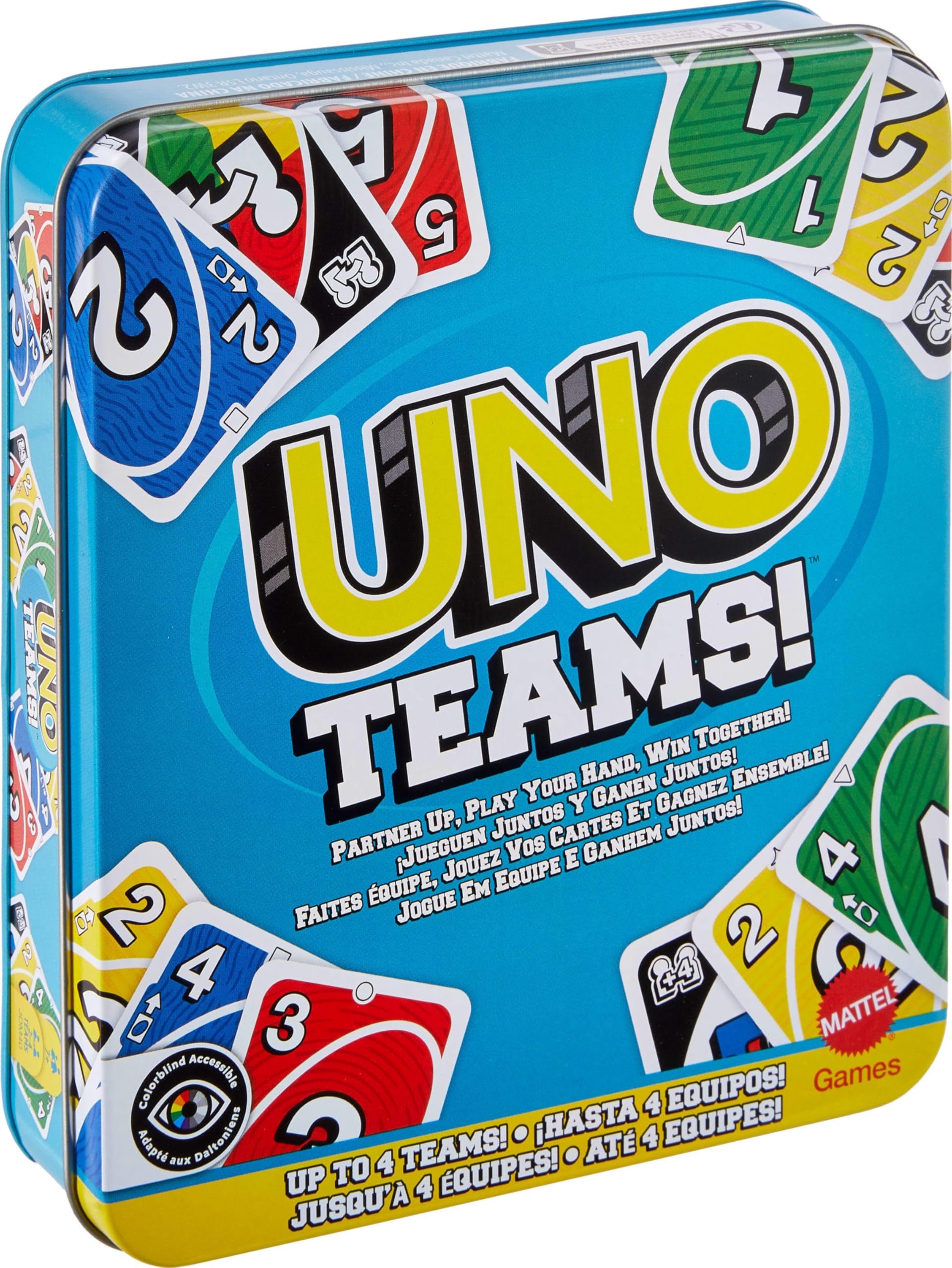 Amazon Mattel Games UNO Teams Card Game For Kids Adults Family Night Parties Travel With Special Rules Toys Games