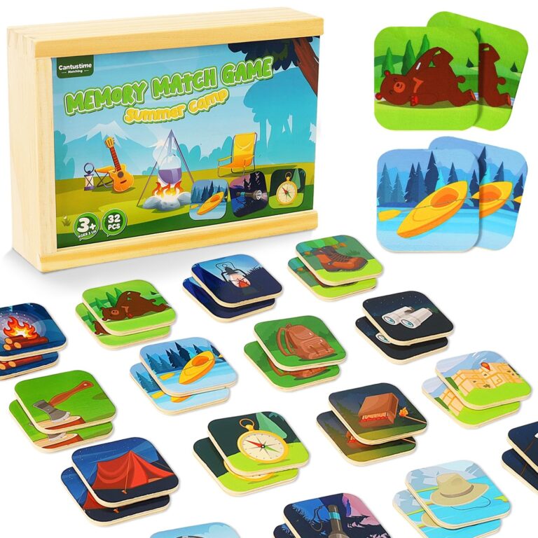 Amazon Memory Matching Game For Kids 32pc Summer Camp Concentration Memory Card Matching Learning Toys Gifts For Preschool Toddler Children Boys And Girls Ages 3 5 3 4 5 And Up Toys Games