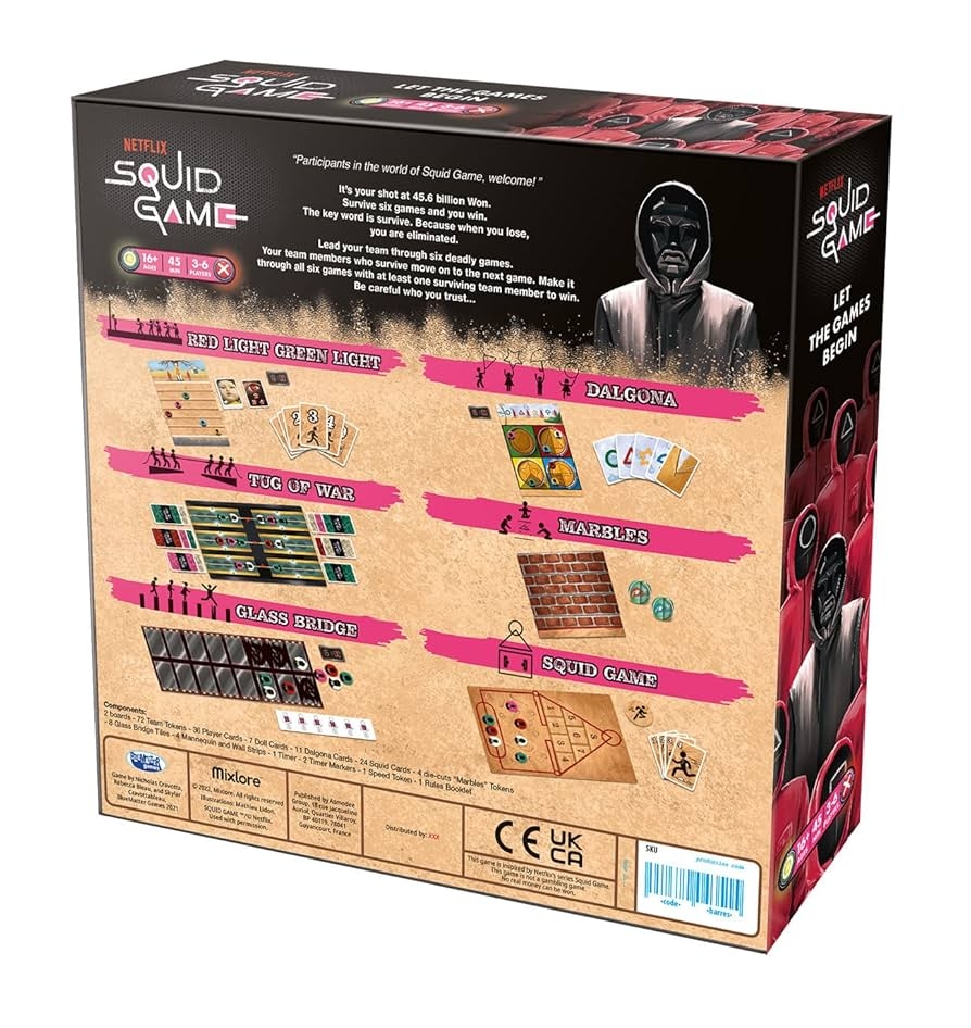 Amazon Mixlore Squid Game Board Game Ages 16 3 6 Players 45 Minutes Playing Time Toys Games