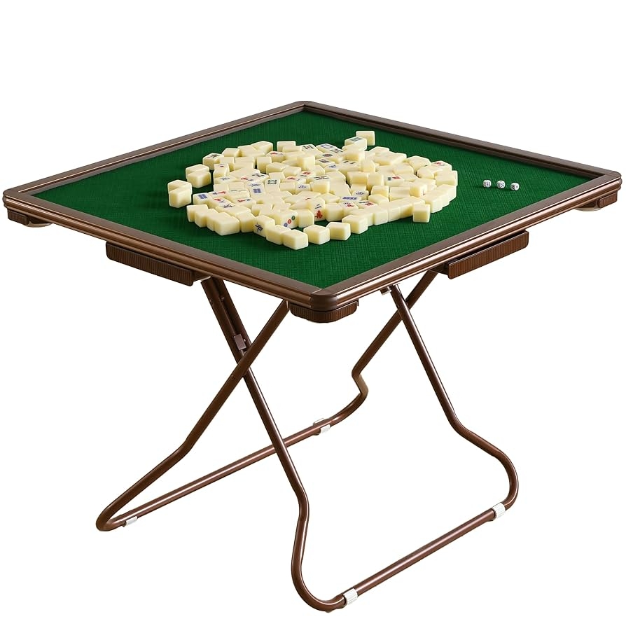 Amazon MJTABLE Mahjong Table 35 Card Tables Folding Square With 4 Cup Holders 4 Drawers For 4 People Wear Resistant Desktop Majiang Table For Poker Cards Mahjong Board Games Home Kitchen