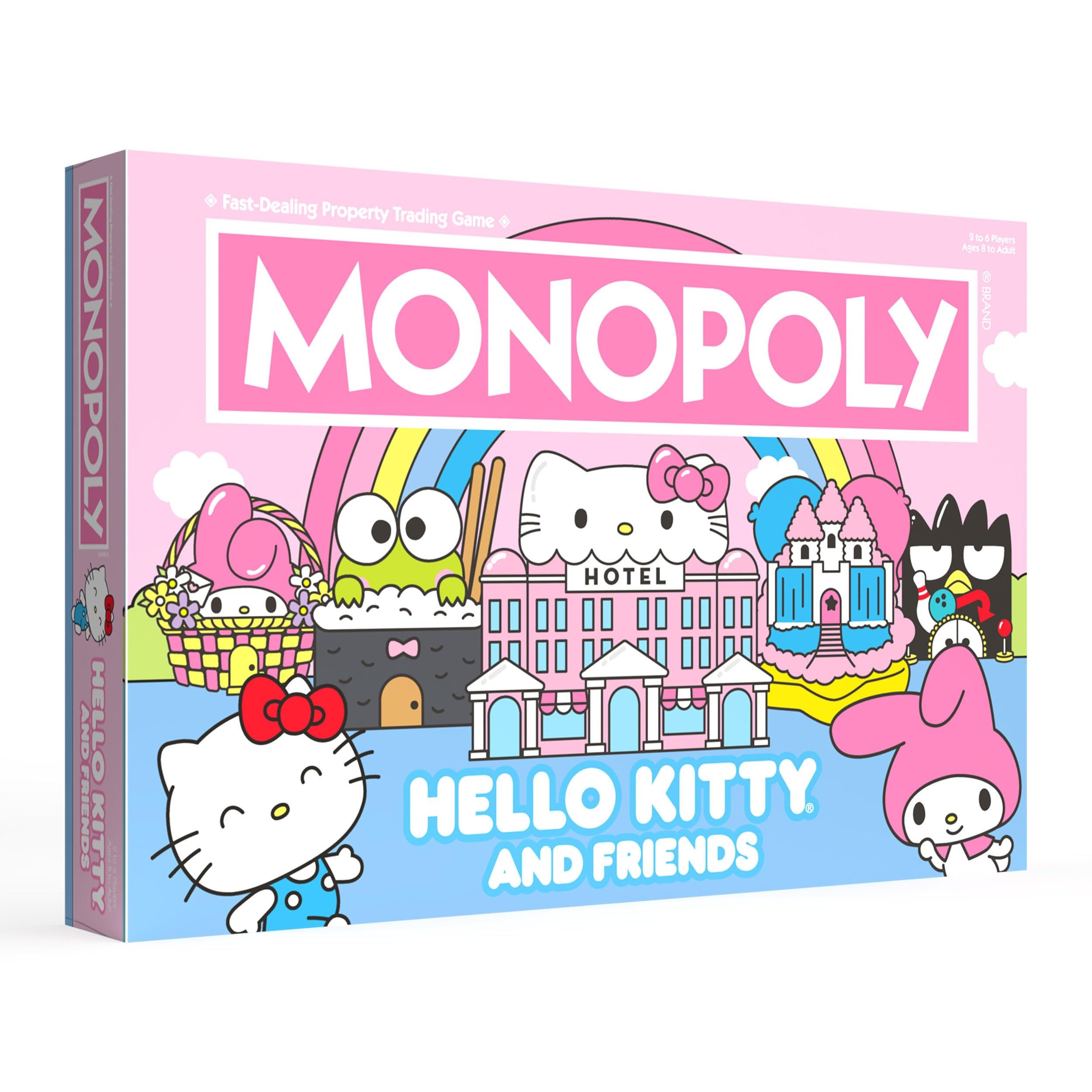 Amazon Monopoly Hello Kitty And Friends Buy Sell Trade Buildings From The Animated Series Featuring My Melody Badtz Maru Keroppi Classic Monopoly Game Officially Licensed Hello Kitty Merchandise Toys Games