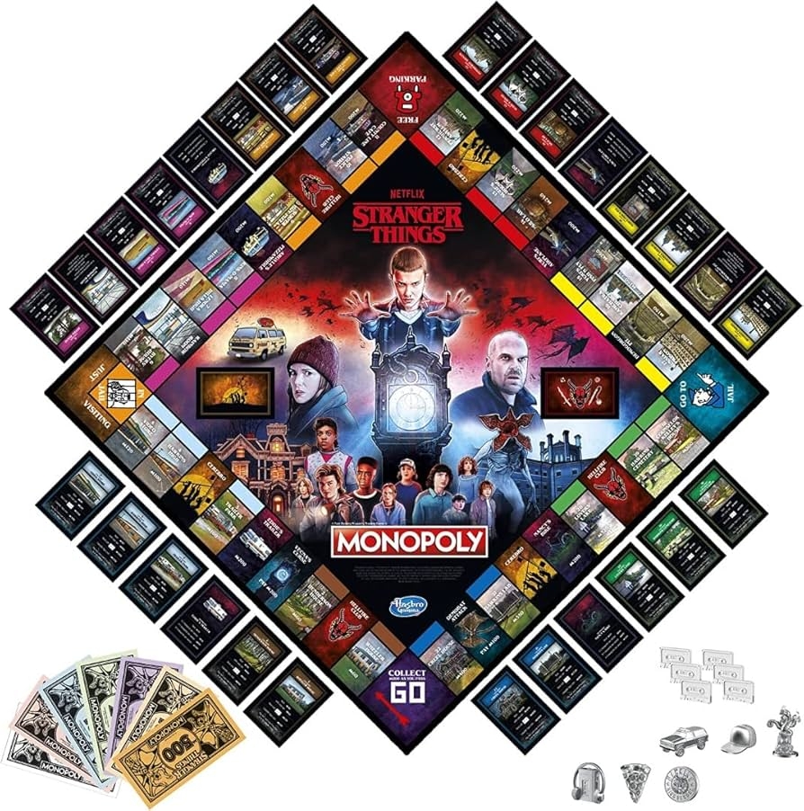 Amazon MONOPOLY Netflix Stranger Things Edition Board Game For Adults And Teens Ages 14 Game For 2 6 Players Inspired By Stranger Things Season 4 Multicolor Toys Games