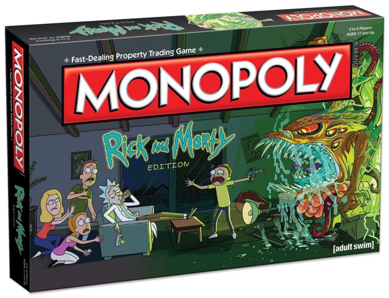 Amazon Monopoly Rick And Morty Board Game Based On The Hit Adult Swim Series Rick Morty Offically Licensed Rick Morty Merchandise Themed Classic Monopoly Game USAopoly Toys Games