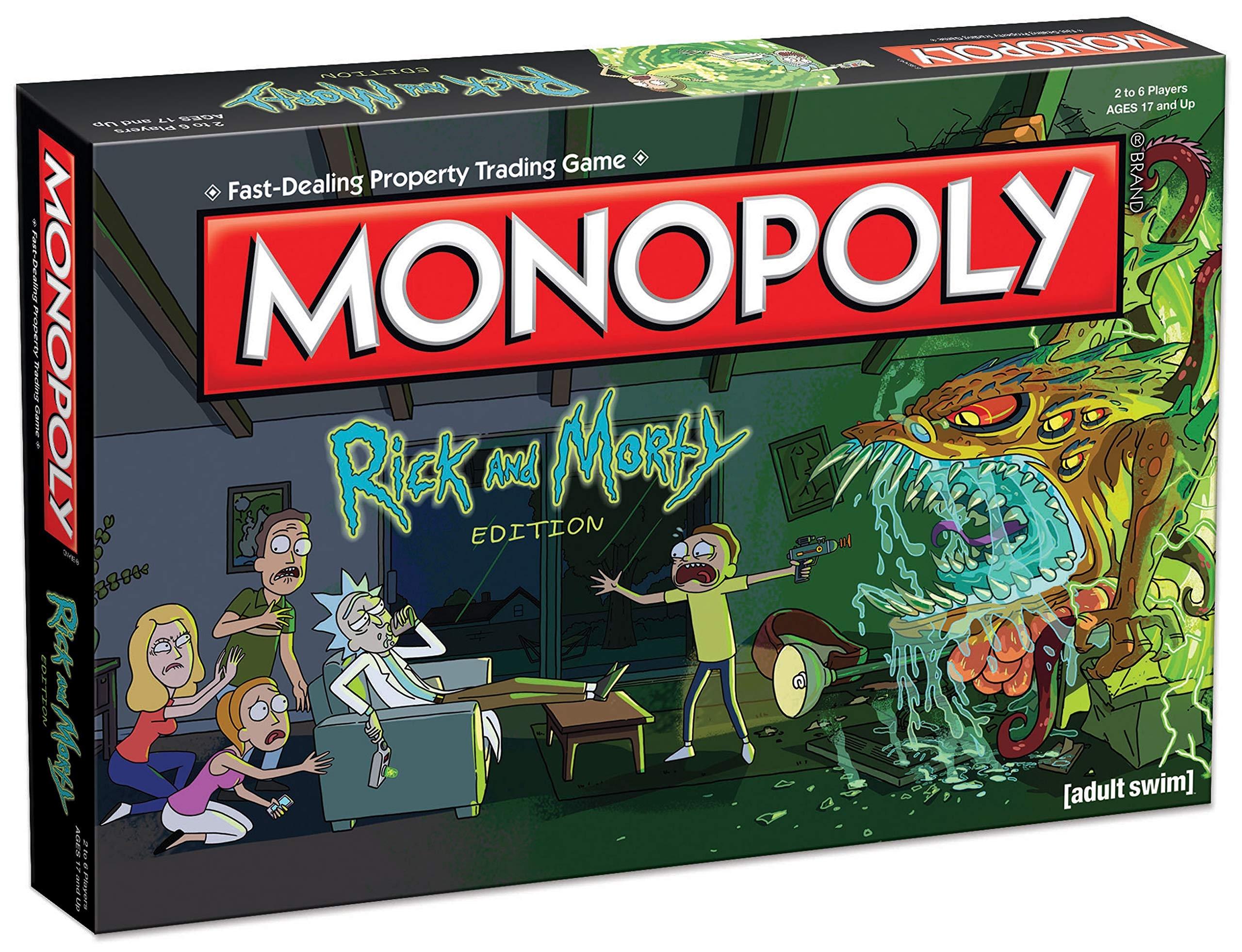 Amazon Monopoly Rick And Morty Board Game Based On The Hit Adult Swim Series Rick Morty Offically Licensed Rick Morty Merchandise Themed Classic Monopoly Game USAopoly Toys Games