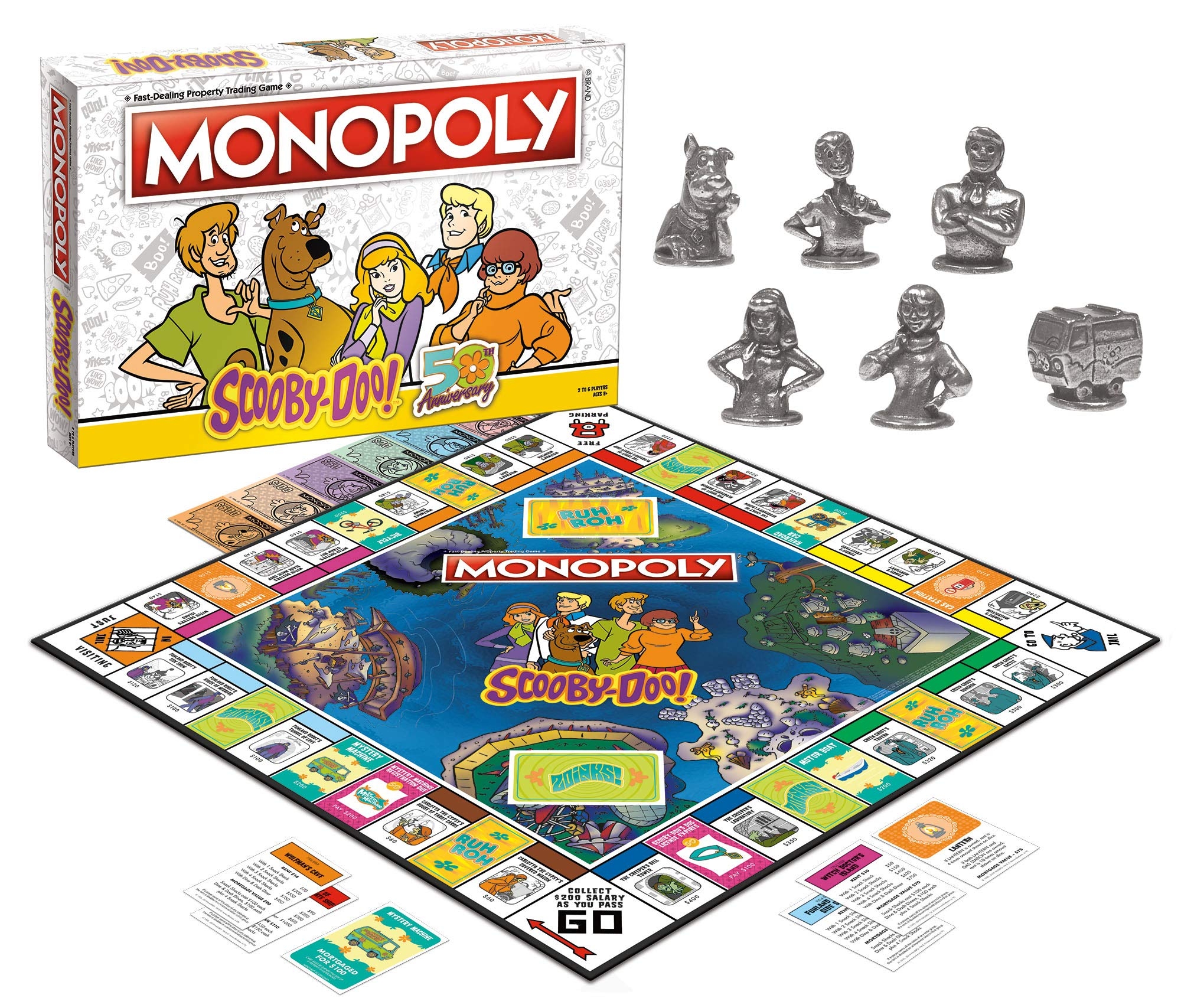 Amazon Monopoly Scooby Doo Board Game Official Scooby Doo Merchandise Based On The Popular Scooby Doo Cartoon Classic Monopoly Game Featuring Scooby Doo Characters Toys Games