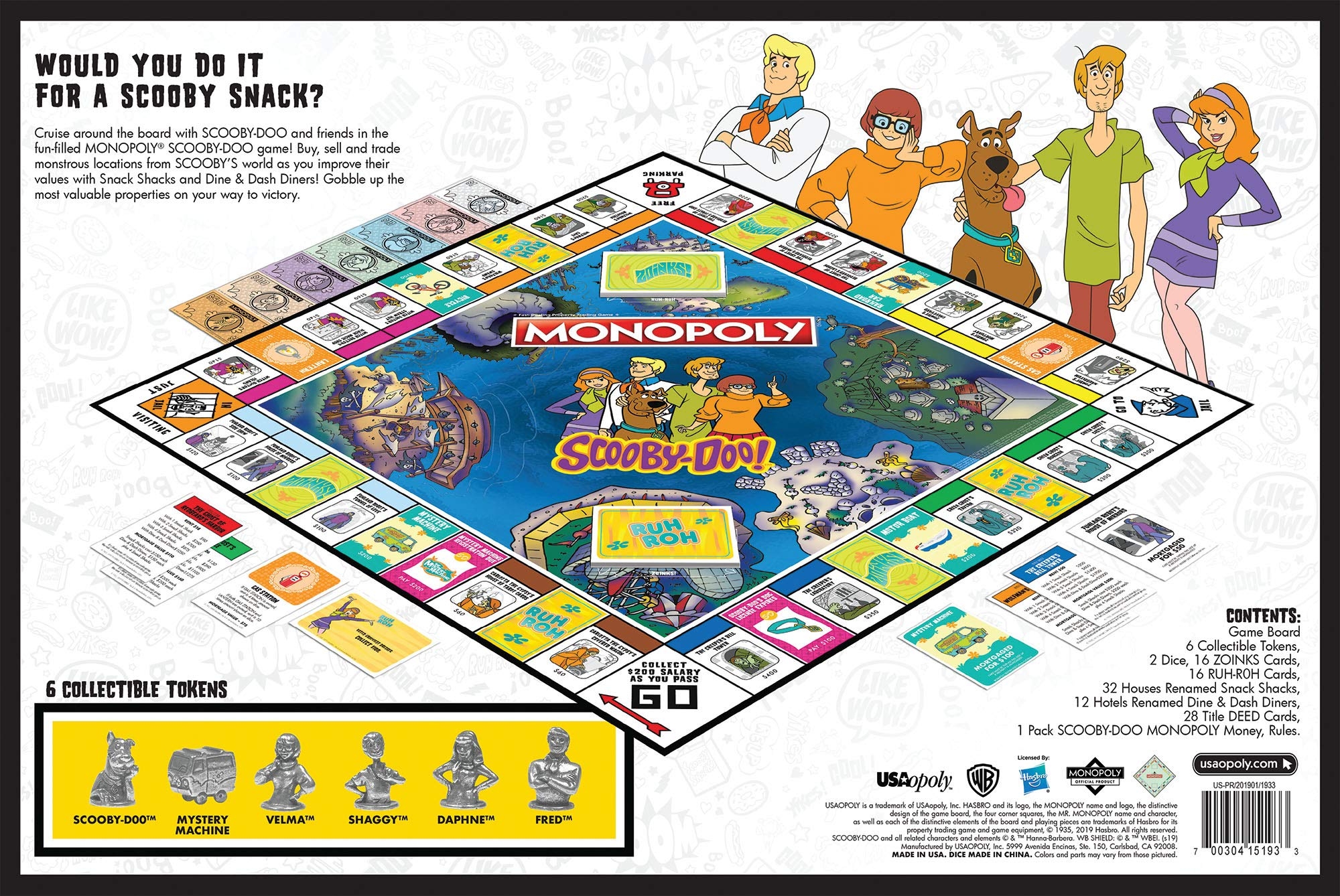 Amazon Monopoly Scooby Doo Board Game Official Scooby Doo Merchandise Based On The Popular Scooby Doo Cartoon Classic Monopoly Game Featuring Scooby Doo Characters Toys Games