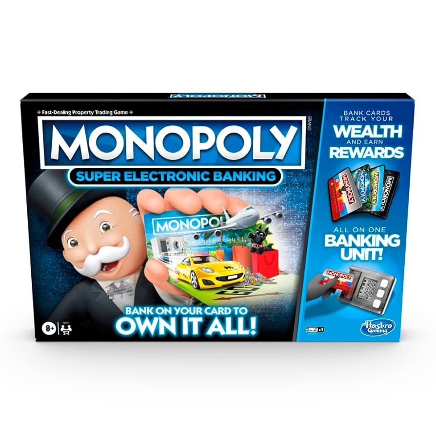 Amazon Monopoly Ultimate Rewards Family Board Game Cashless Electronic Banking Classic Gameplay With A Twist Property Trading Fast Paced Fortune Building Ages 8 Toys Games
