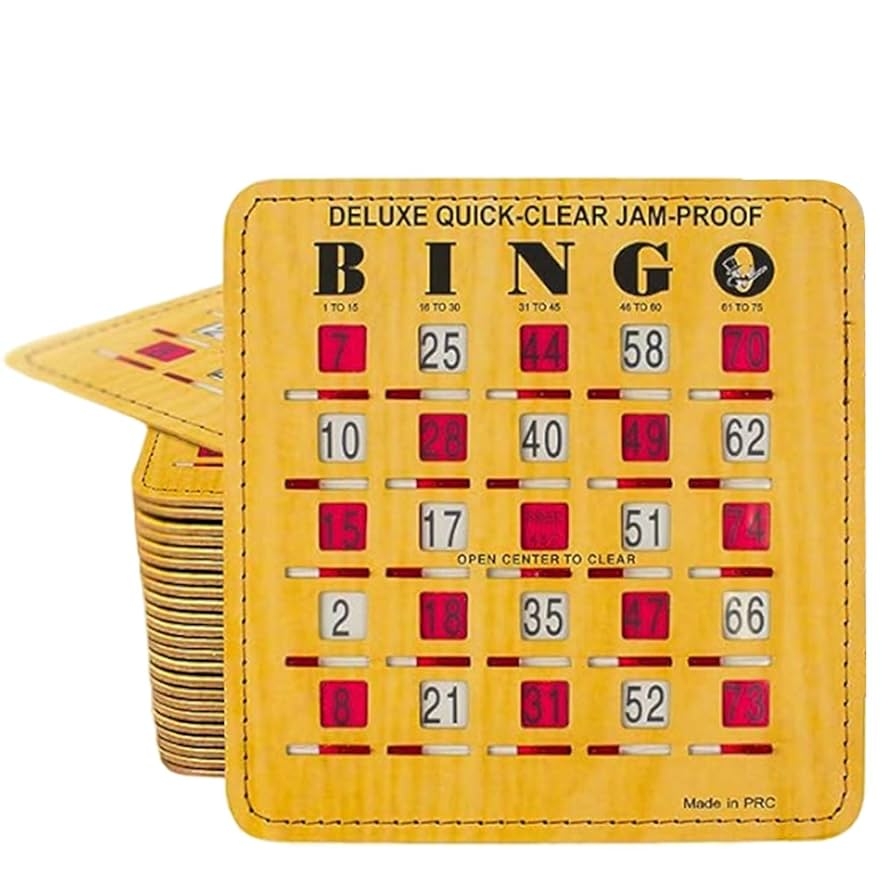 Amazon MR CHIPS Jam Proof Quick Clear Deluxe Fingertip Slide Bingo Cards With Sliding Windows 25 Pack In Woodgrain Style Toys Games Amazon MR CHIPS Jam Proof Quick Clear Deluxe Fingertip Slide Bingo Cards With Sliding Windows 25 Pack In Woodgrain Style Toys Games