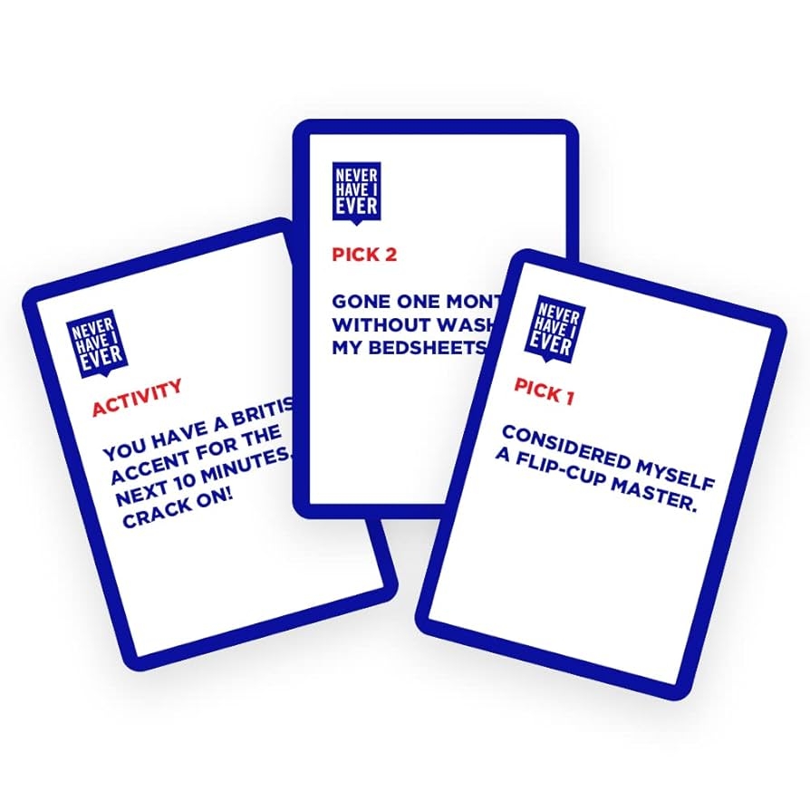 Amazon Never Have I Ever Pocket Edition Family Edition Card Game Set Fun Family Game Night Party Games For Kids Teens And Adults For 3 Players Ages 8 Toys Games