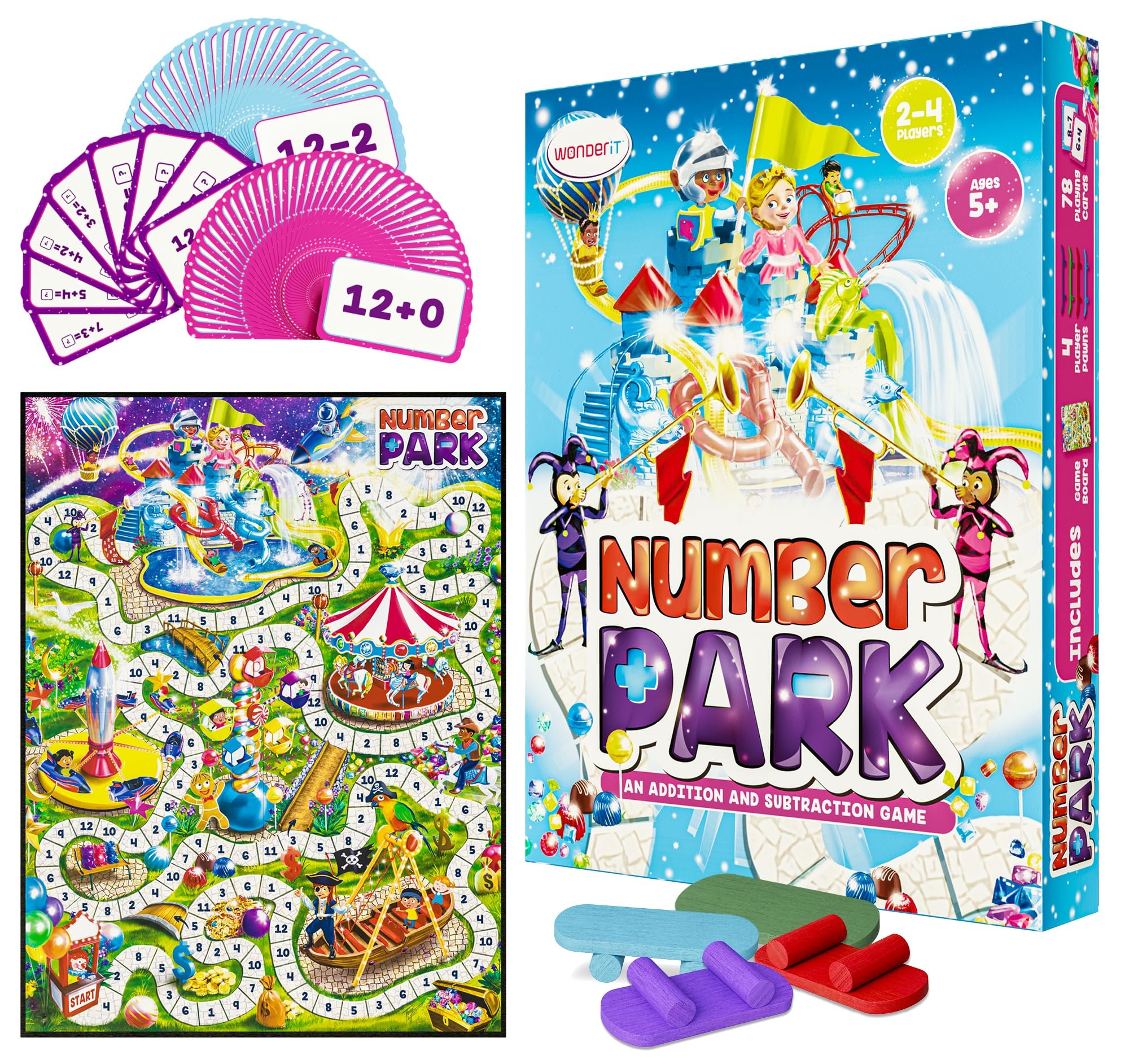 Amazon Number Park Addition Subtraction Math Games For Kids Ages 5 8 Fun Educational Learning Game Board Games For Kindergarten Up Gift Toys Games