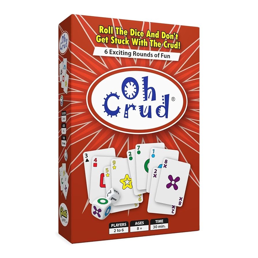 Amazon Oh Crud Card And Dice Game Family Game For 2 6 Players Adults Teens Kids Easy to Learn Strategy Great For Friends And Families Ghetti Games Toys Games