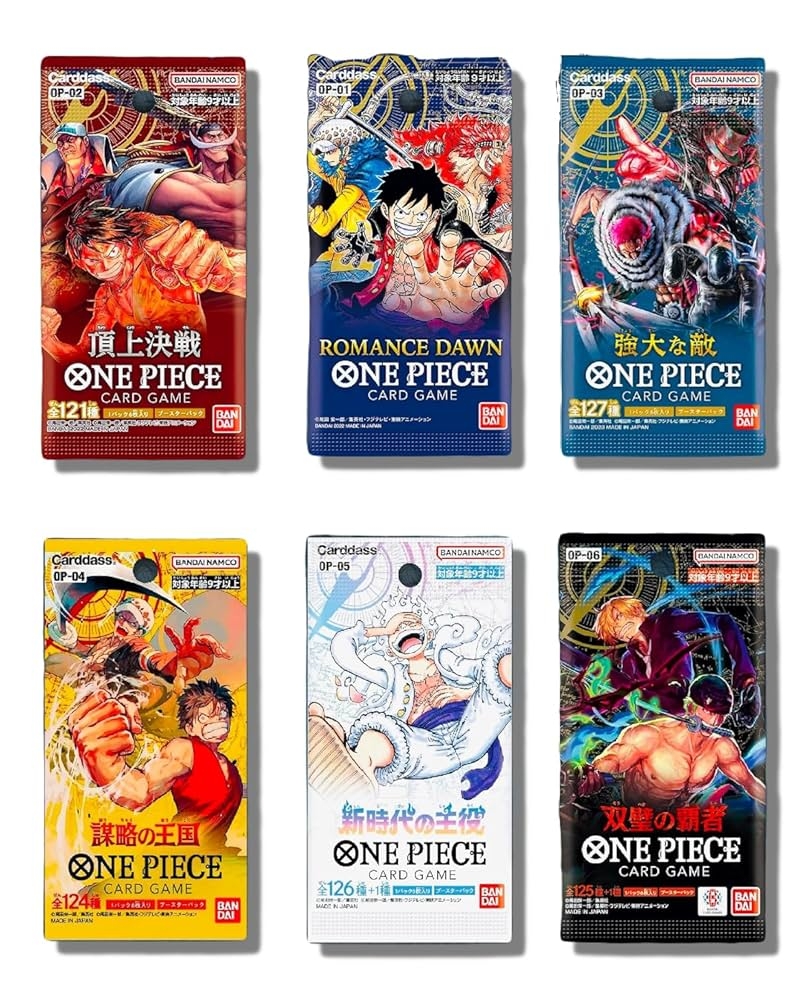 Amazon One Piece Cards 6 Sealed Packs Potential Mystery Graded Card Collection Starter Box Japanese Version 1 Pack Of Each Release OP 01 OP 02 OP 03 OP 04 OP 05 OP 06 1 In 20 Boxes Contains Graded Card Toys Games