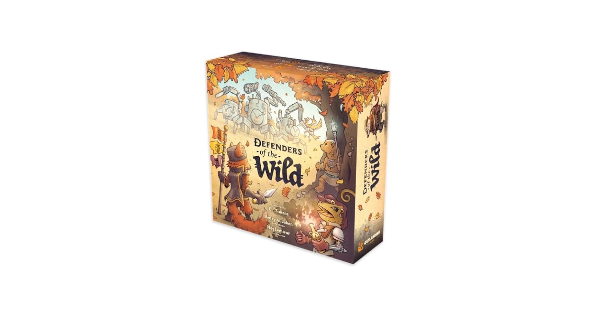 Amazon Outlandish Games Defenders Of The Wild Fantasy Area Control Board Game Card Driven Co Op Game Of Animals Against Machines Age 14 1 4 Players Toys Games
