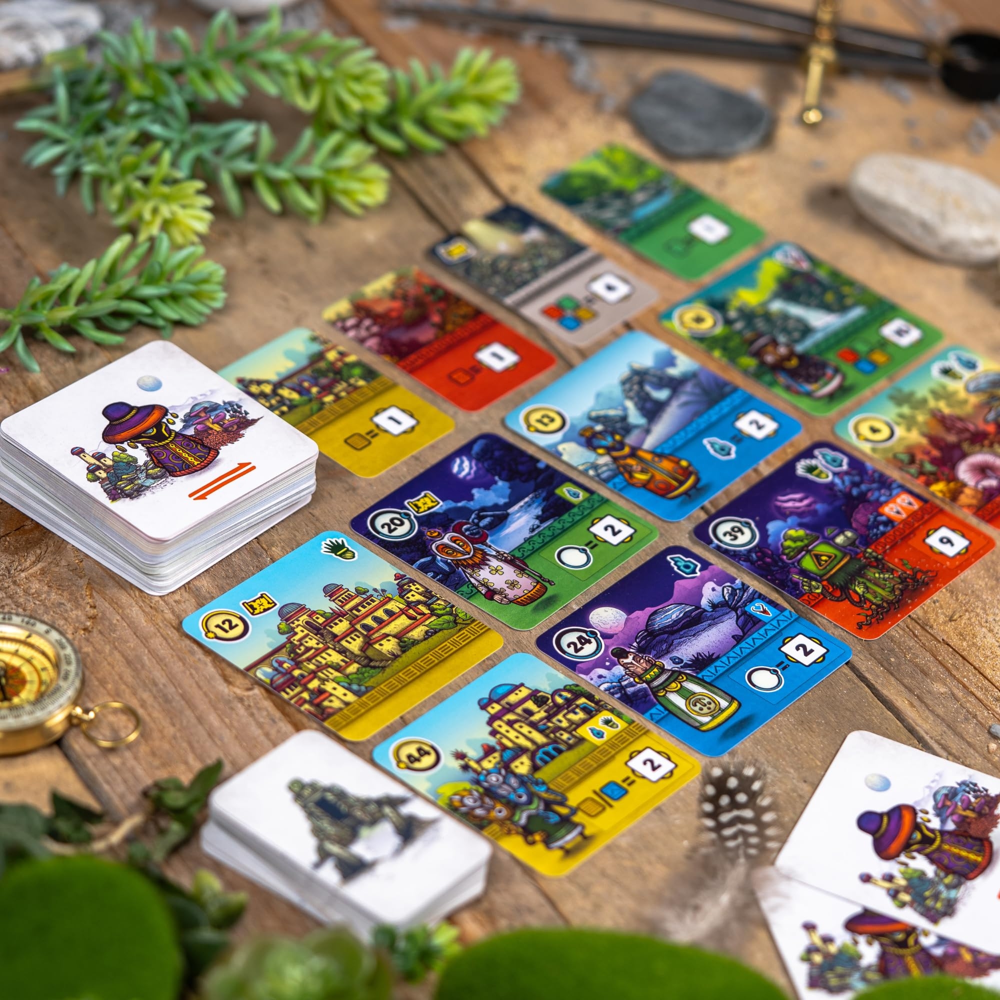 Amazon Pandasaurus Games Faraway Card Game Explore Mysterious Alula Strategic Region Building With Engaging Gameplay For Adventurers Ages 10 2 6 Players 15 30 Min Playtime Toys Games