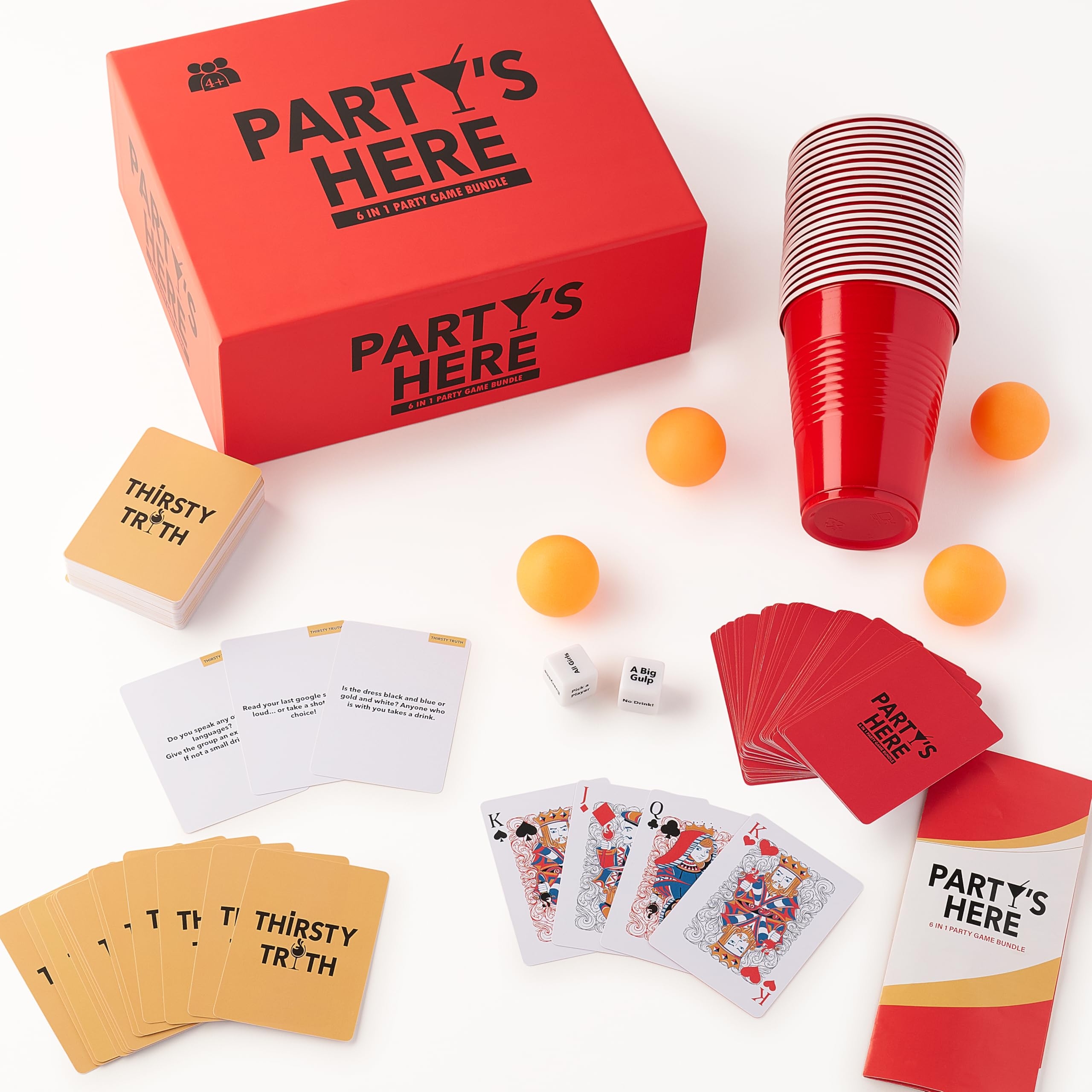 Amazon PARTY S HERE 6 in 1 Adult Party Games Bundle With Beer Pong Flip Cup Drinking Dice Rage Cage King s Cup And Thirsty Truth Hilarious Couples Night Card Gaming Toys Games Amazon PARTY S HERE 6 in 1 Adult Party Games Bundle With Beer Pong Flip Cup Drinking Dice Rage Cage King s Cup And Thirsty Truth Hilarious Couples Night Card Gaming Toys Games