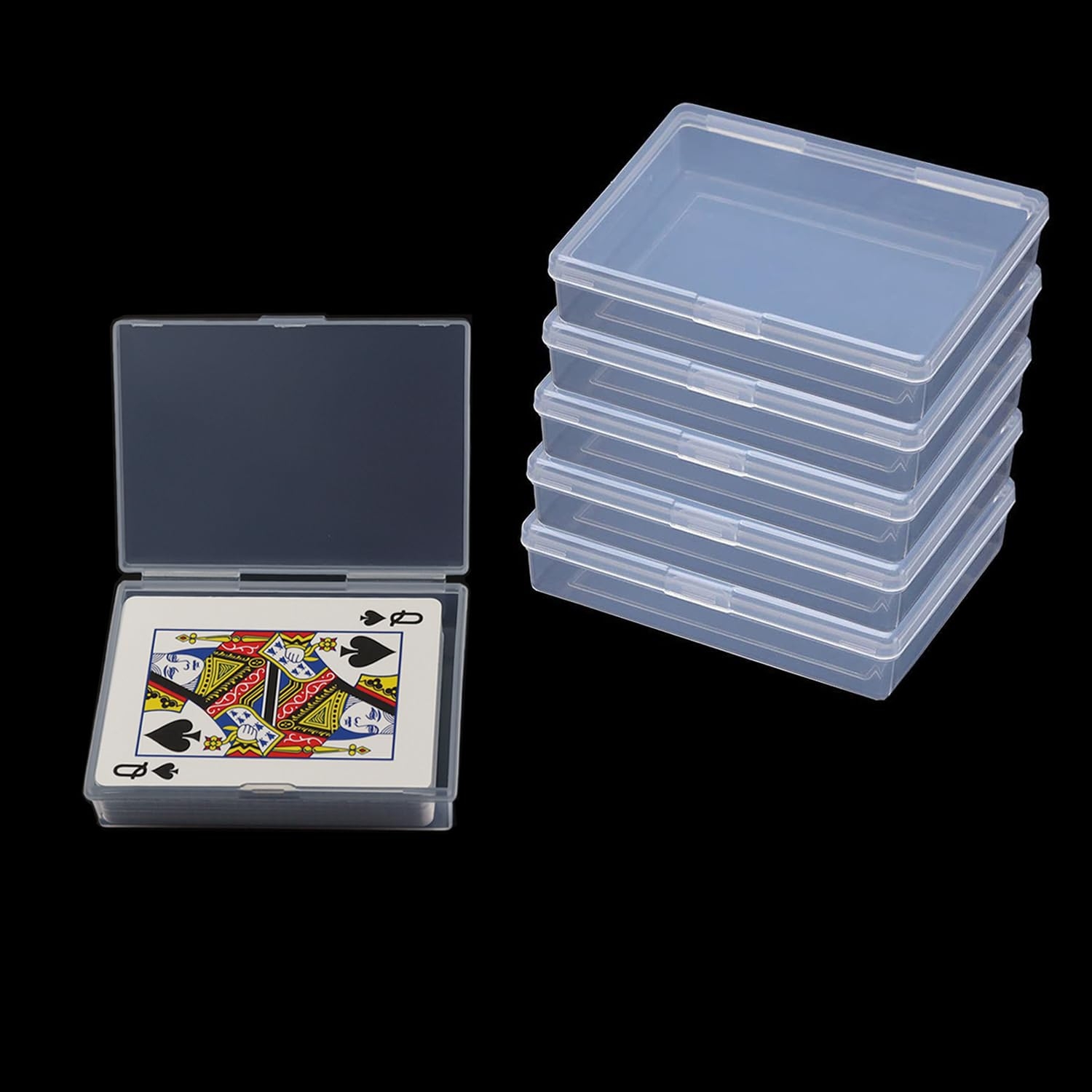Amazon Playing Card Deck Cases 6pcs Plastic Empty Playing Card Box Holder Storage Case Organizer Snap Closed Suitable For 3 5X2 5 Inch Game Gard NO Cards Clothing Shoes Jewelry