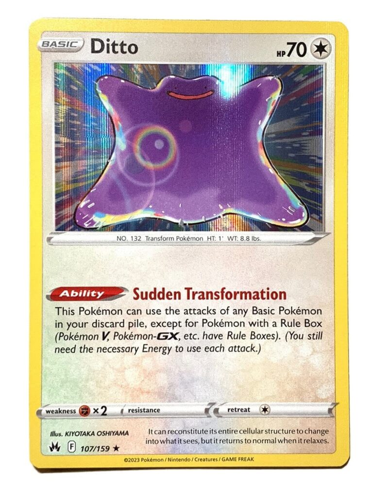 Amazon Pokemon Ditto 107 159 Crown Zenith Reverse Foil Card Toys Games