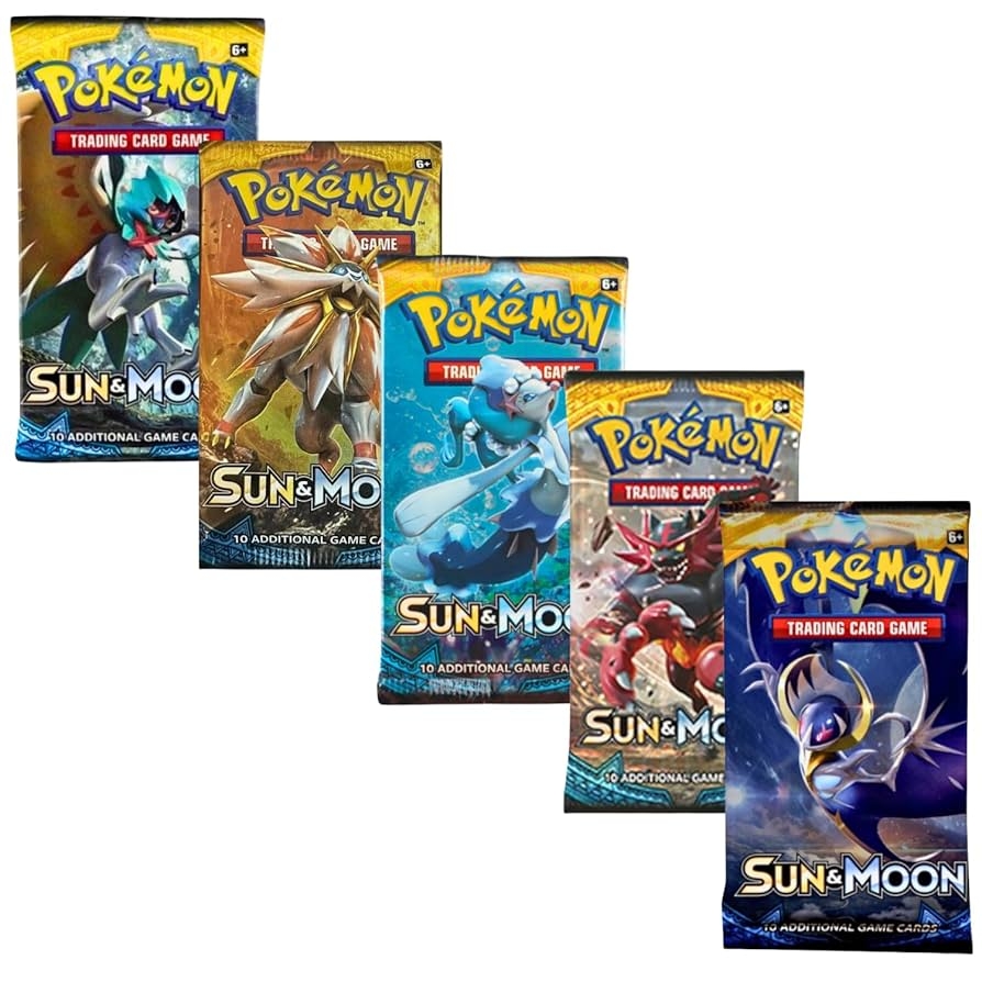 Amazon Pokemon Sun Moon SM1 5 Booster Packs One Of Each Artwork Toys Games
